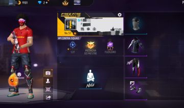 CONTA FREE FIRE 10 DÍGITOS 8 ANOS DE FF CAMISA WIN, ANGELICAL VERMELHA.
