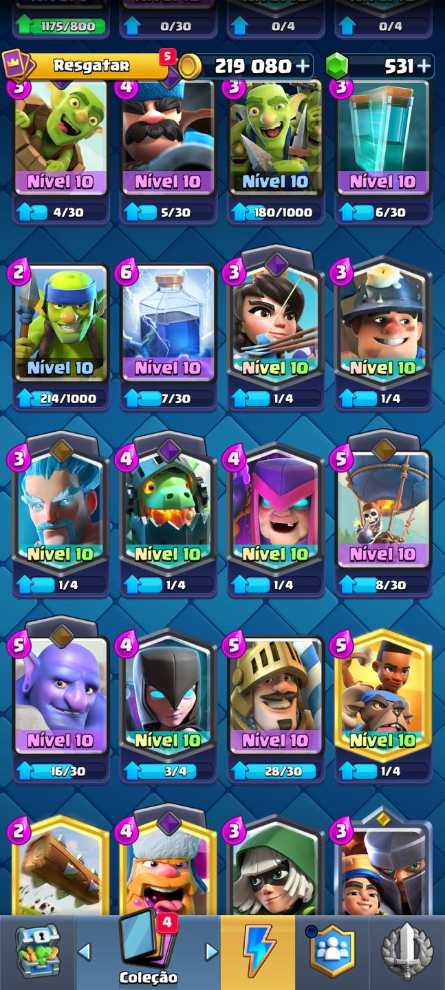 CONTA CLASH ROYALE ANTIGA (9 ANOS) | 4.334 TROFÉUS | 219K OURO + 531 GEMAS