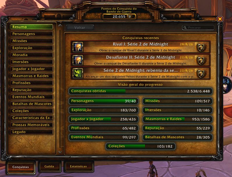 Conta completa e antiga de world of warcraft, xmog, montarias pvp