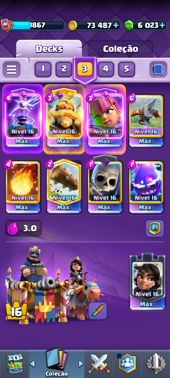 CONTA DE CLASH ROYALE FULL LEVEL 16