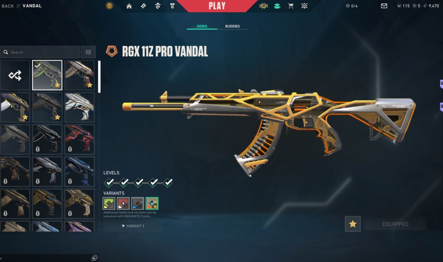 Conta de valorant elo dima1 -4 skins de vandal -1 skin de phantom -1skin de faca