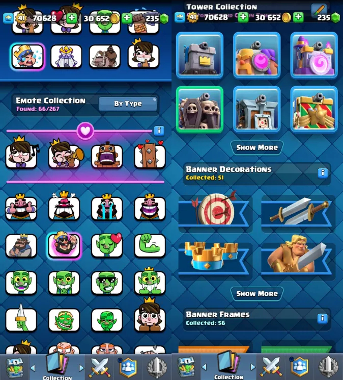 Conta Clash Royale 7.796 Troféus | Level 41 | 121/121 Cartas | 66 Emotes