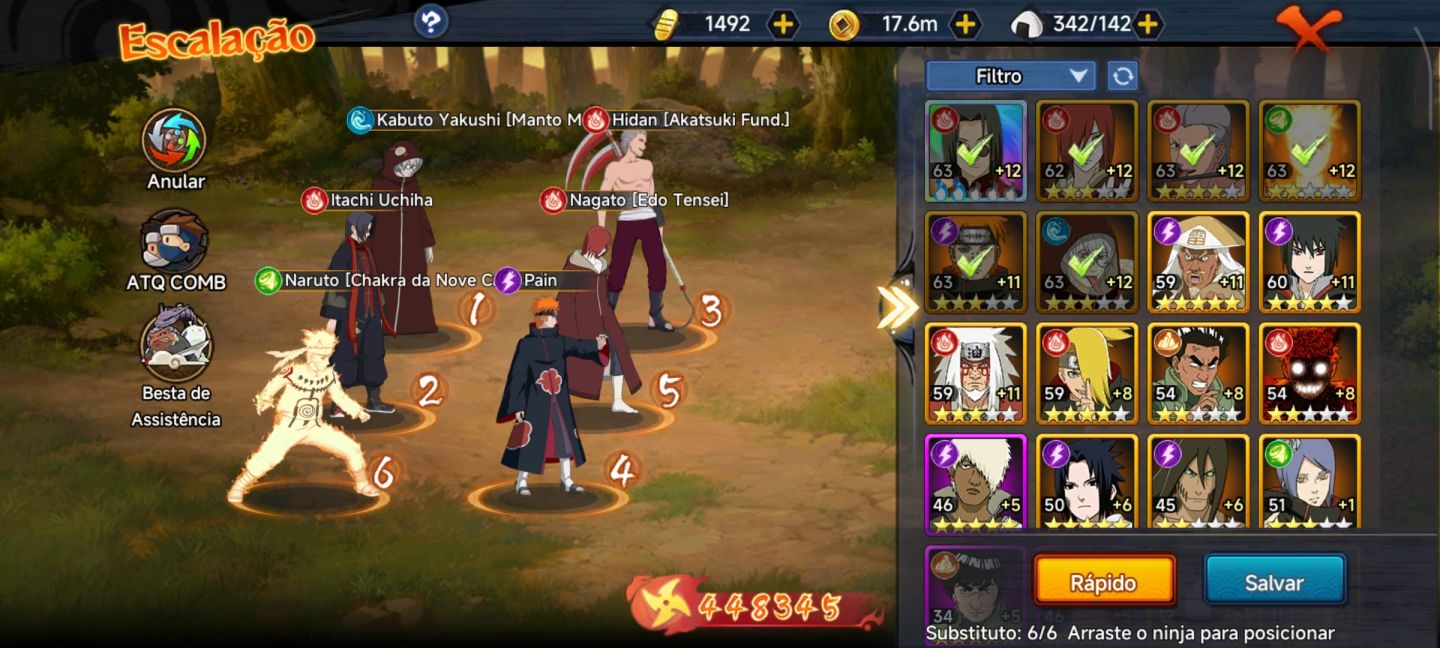Conta Naruto-Duelo ninja vontade do fogo 448k de força,vip 9