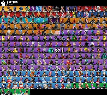 CONTA DE FORTNITE TRYHARD COM 257 SKINS +TRAVIS SCOTT + GLOW + MACHADO LEAVIATÃ!