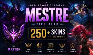 Conta mestre com todos os champions e 289 skins