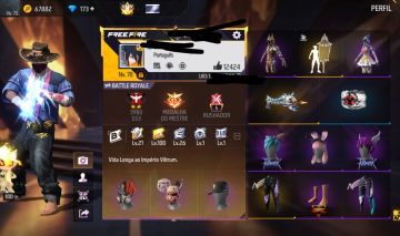 CONTA DE FREE FIRE (FF) SEMI FULL PASSE COM RAGNAROK E PÉ DESCALÇO
