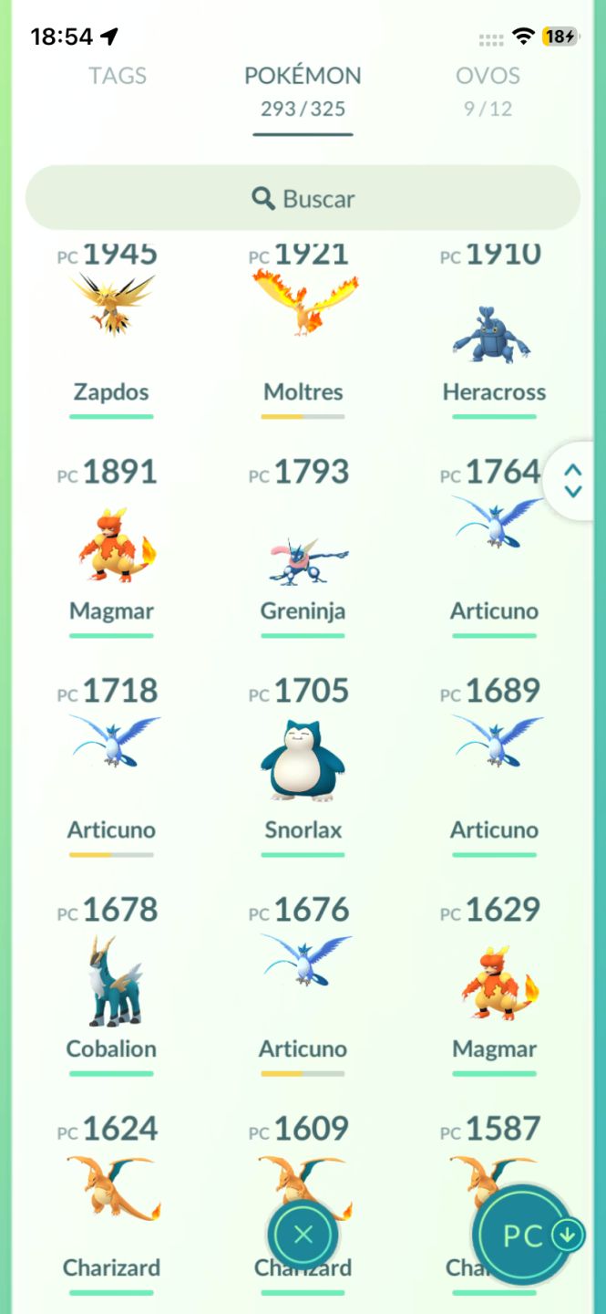 [Promoção] Conta pokemon go com 19 lendarios lvl 33 (FULL ACESSO)