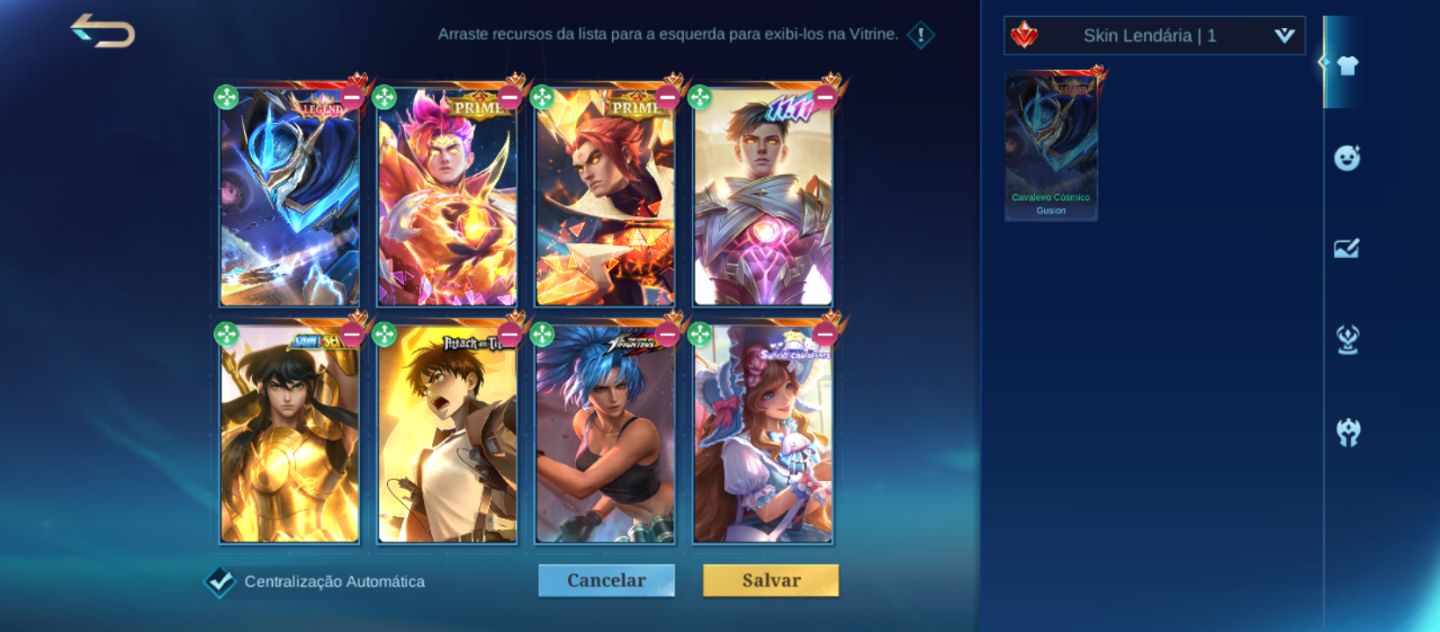 Menor preço Conta mlbb prime yu zhong e claude, legends... 408 Skins.