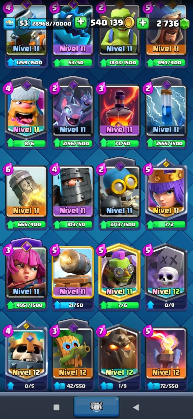 Conta de clash conta com 9k e 500 troféus conta com todas as cartas! Procedência