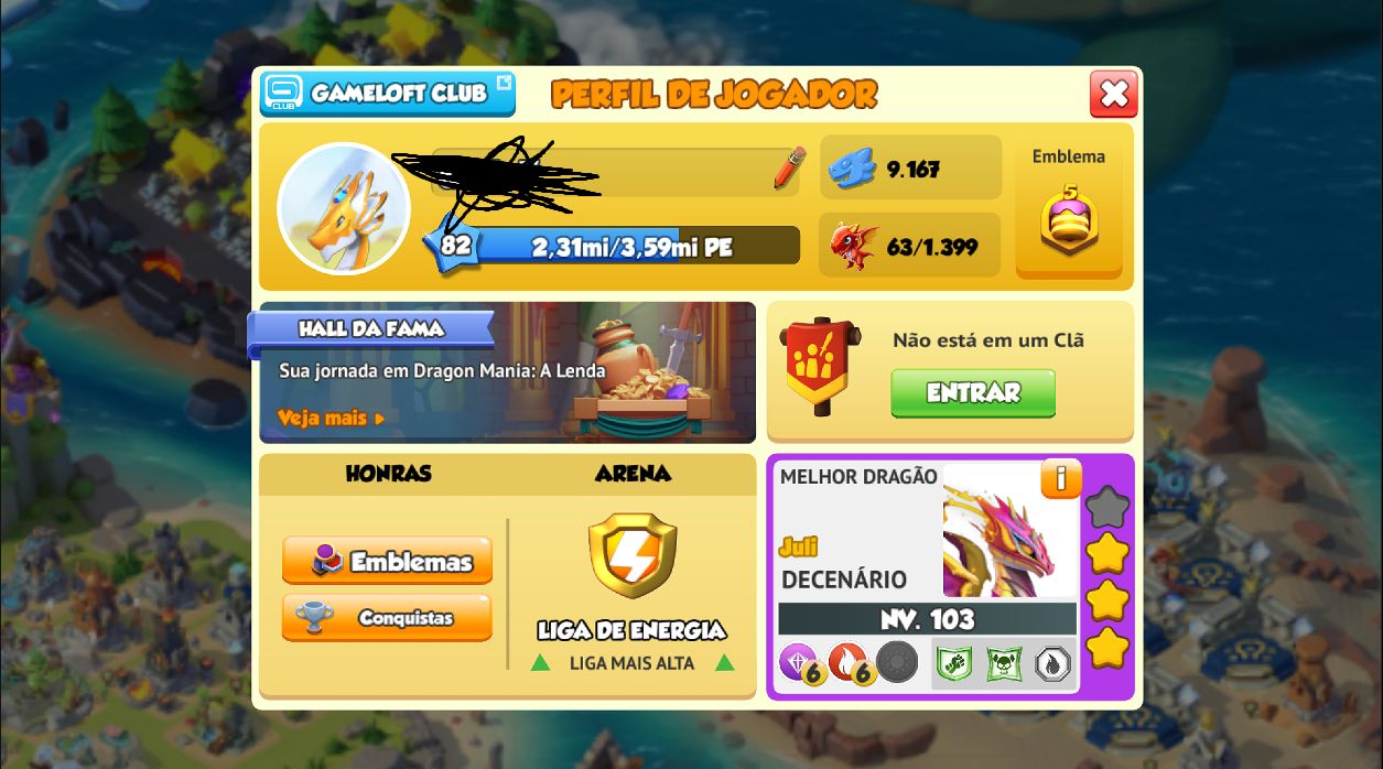 CONTA DRAGON MANIA DRAGAO NIVEL 103 COM 45MILHOES DE COMIDA RESTANTE