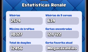 Conta Clash Royale 10.327 Troféus | 121 Cartas | 2.823 Gemas