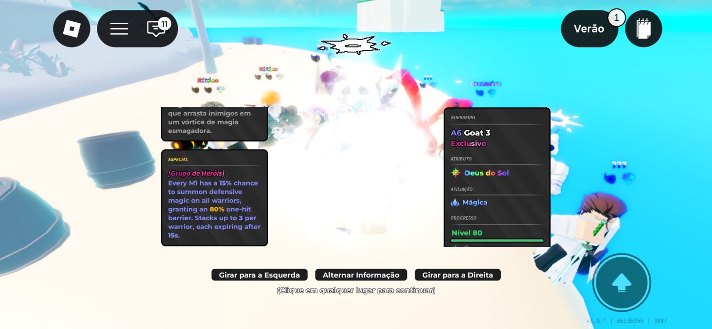 Conta anime warriors 3 com 121 m de power e doversos secretos incluindo o novo