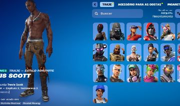 CONTA FORTNITE RARA | TRAVIS SCOTT + CHUN-LI + LARA CROFT | 157 SKINS