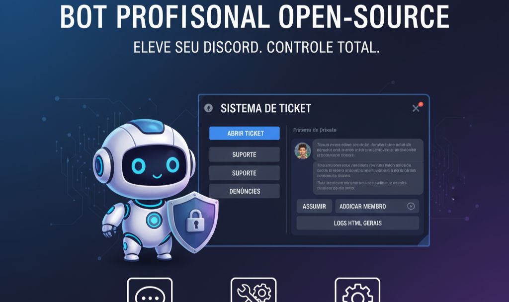Bot Completo de Moderação e Atendimento Open Source para Discord