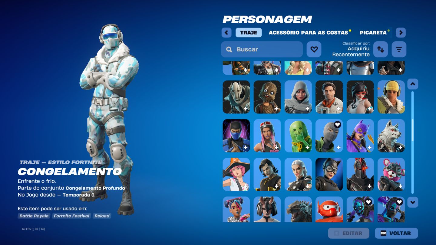 CONTA FORTNITE À VENDA | 136 SKINS + 193 PICARETAS!