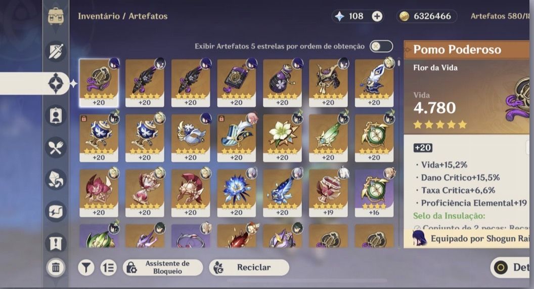 Conta Genshin Impact rank 55