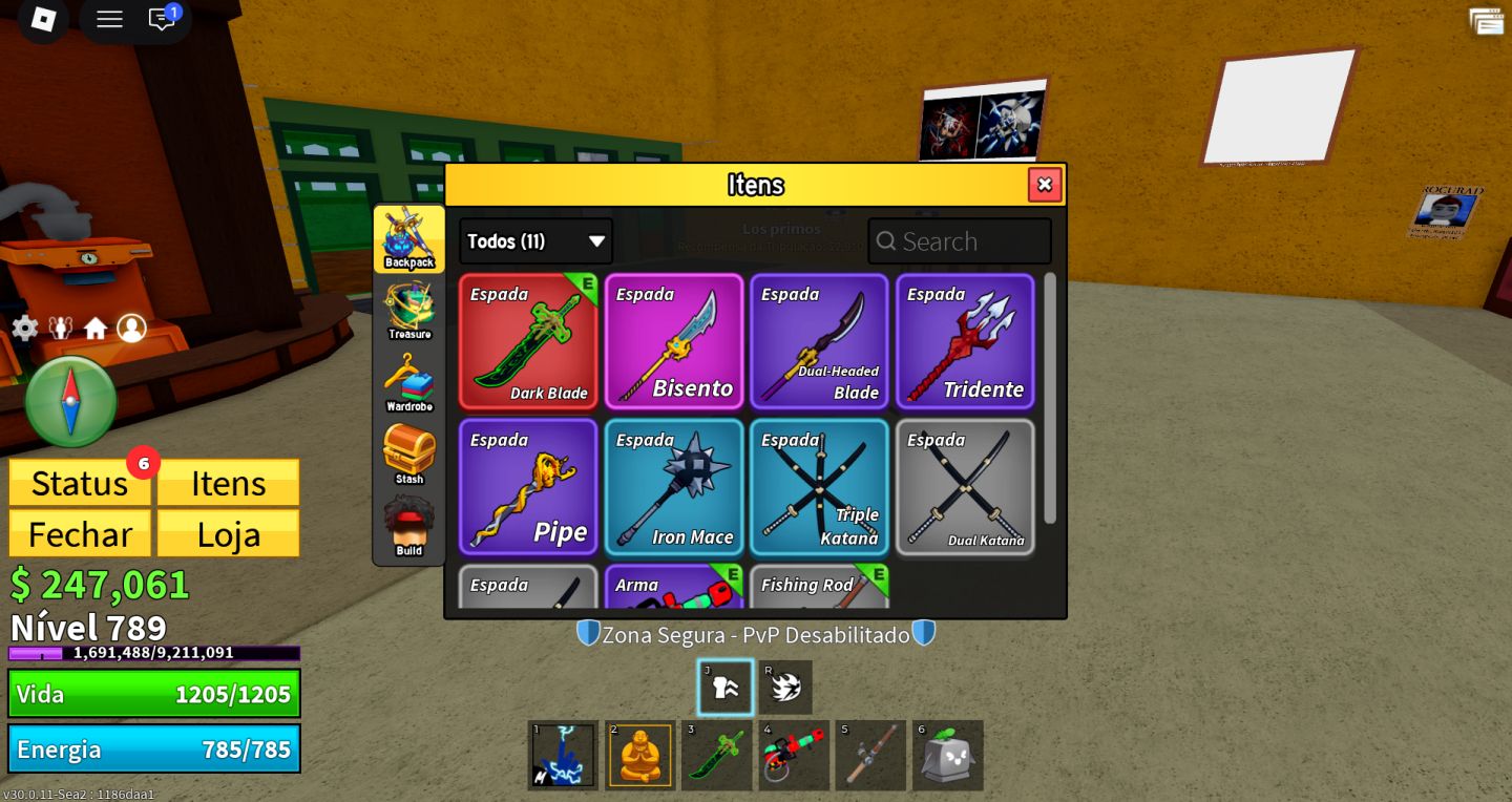 CONTA LVL 783 | SEA 2 | PERM BUDDHA | DARK BLADE | 2X MONEY + 2X MASTERY