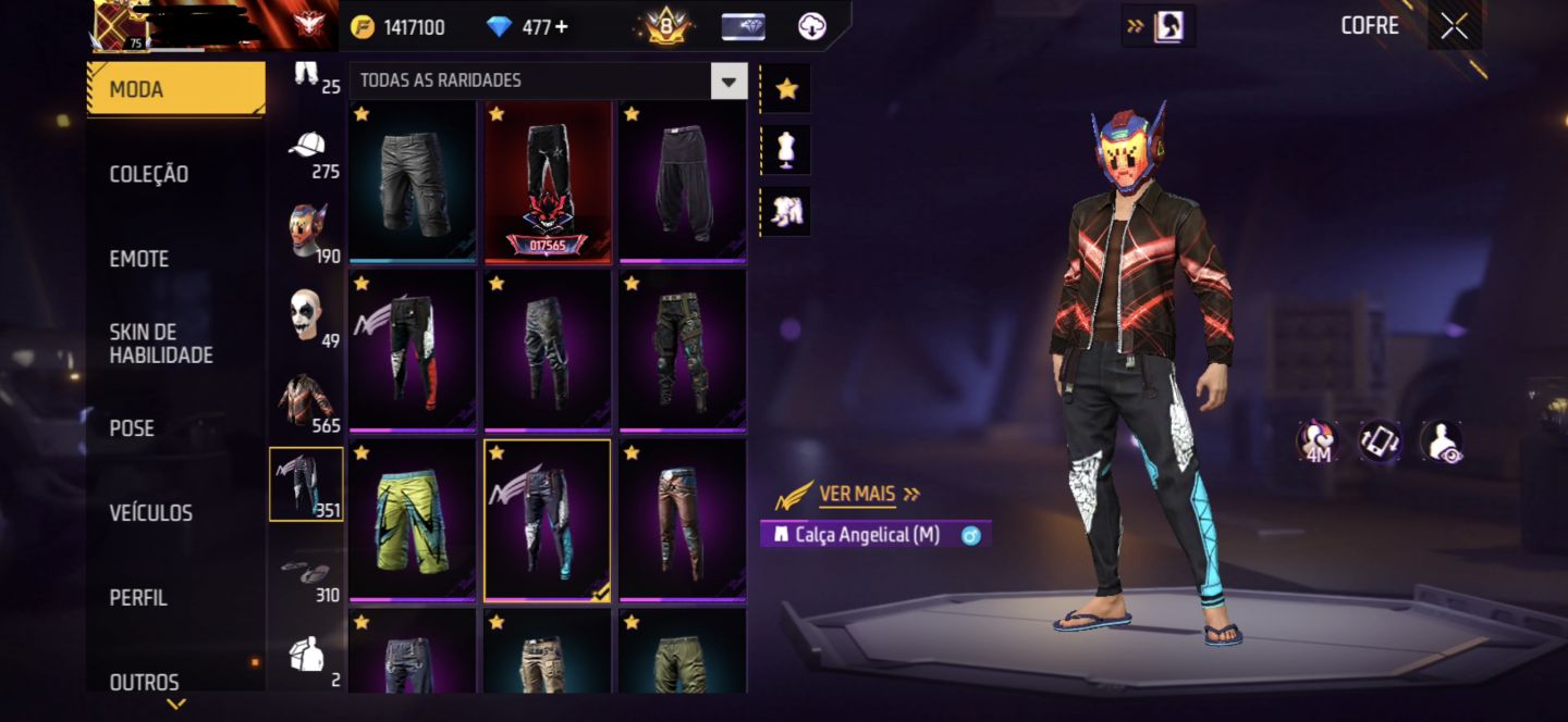 CONTA FREE FIRE ANGELICAL E MESTRE ANTIGO