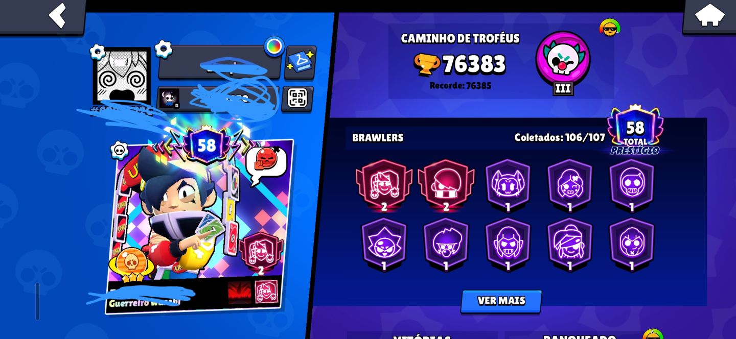 CONTA DE BRAWL STARS MUITO RARA!!!