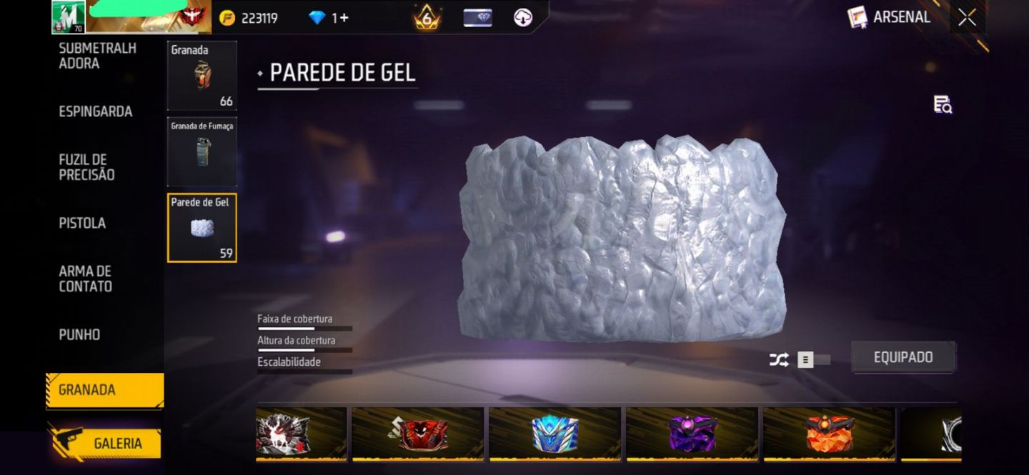 Conta de Free Fire rara com vários itens e parceria