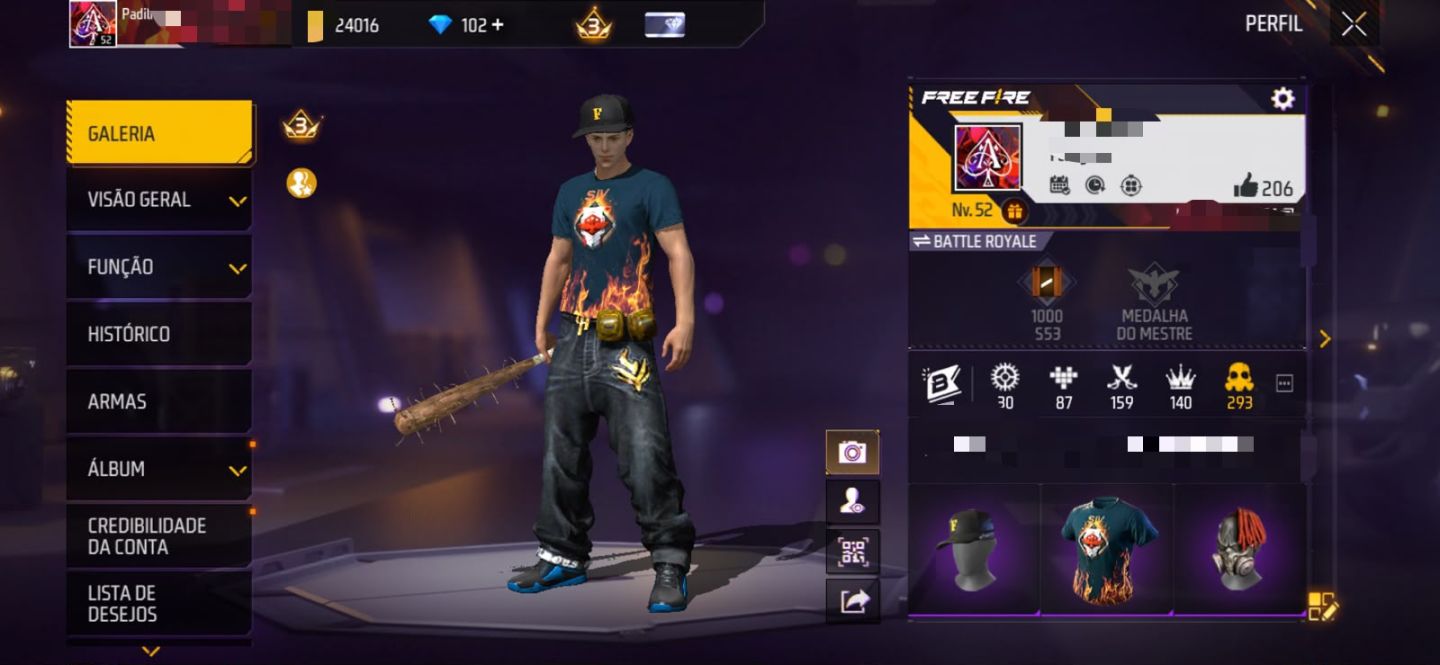 CONTA DE FREE FIRE LINDA E BUGADA