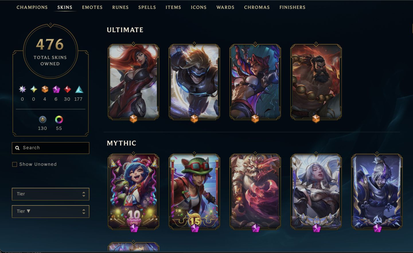 Conta LoL BR Nv472 476 Skins (4 Ultimate 6 Mythic) Full Champs Esmeralda Limpa