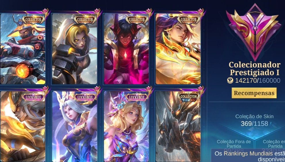 CONTA MOBILE LEGENDS MUITAS COLABS STREET, KOF, JUJUTSU,HXH