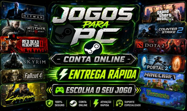 CONTAS STEAM COM JOGOS ONLINE / ESCOLHA SEU JOGO / ENTREGA RÁPIDA