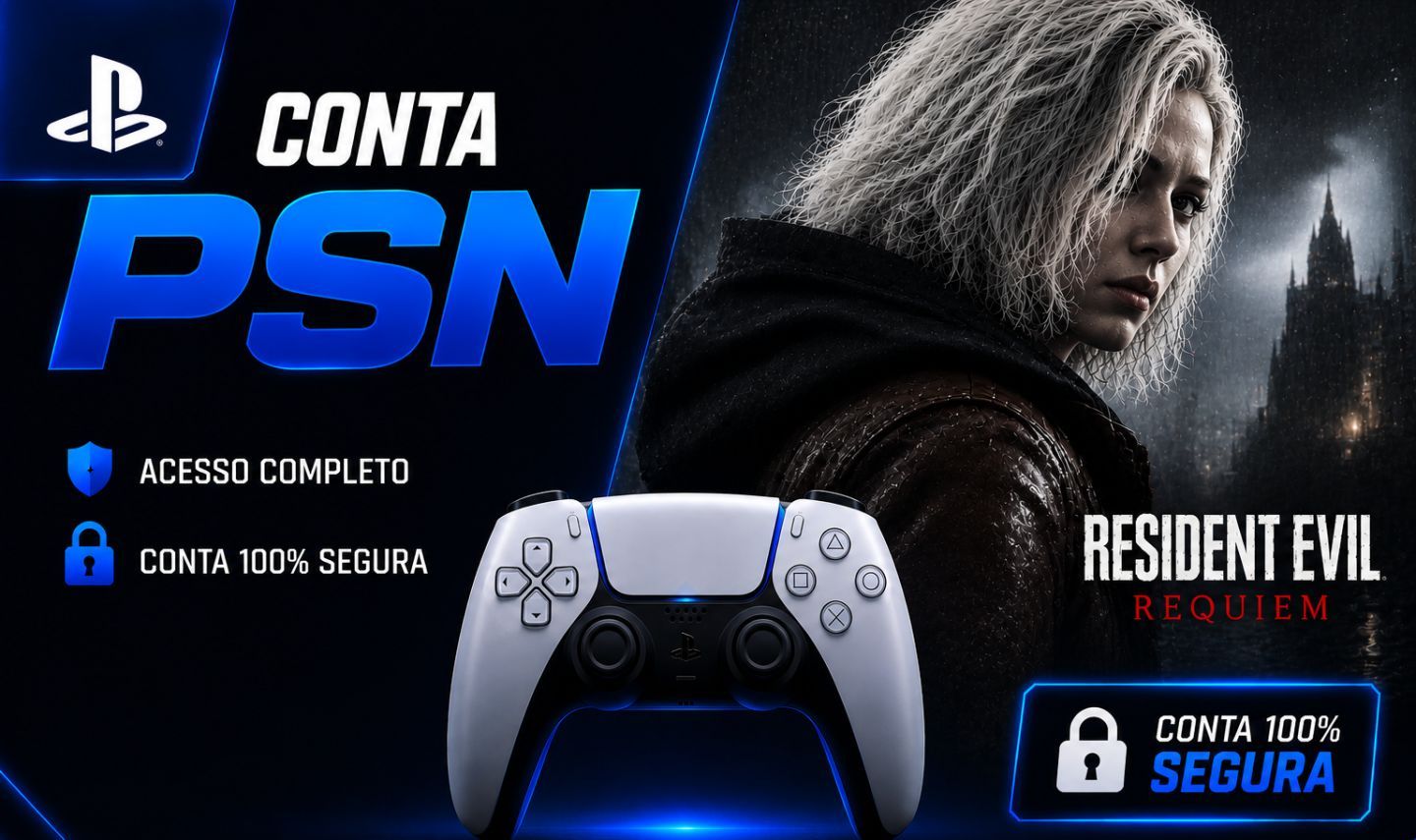 Conta PSN | Resident Evil Requiem + Crimson Desert Deluxe + Clair Obscur E Mais