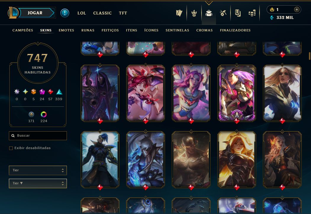 [Conta Lol 2019] Todos os Campeões | 747+ Skins | Platina 2