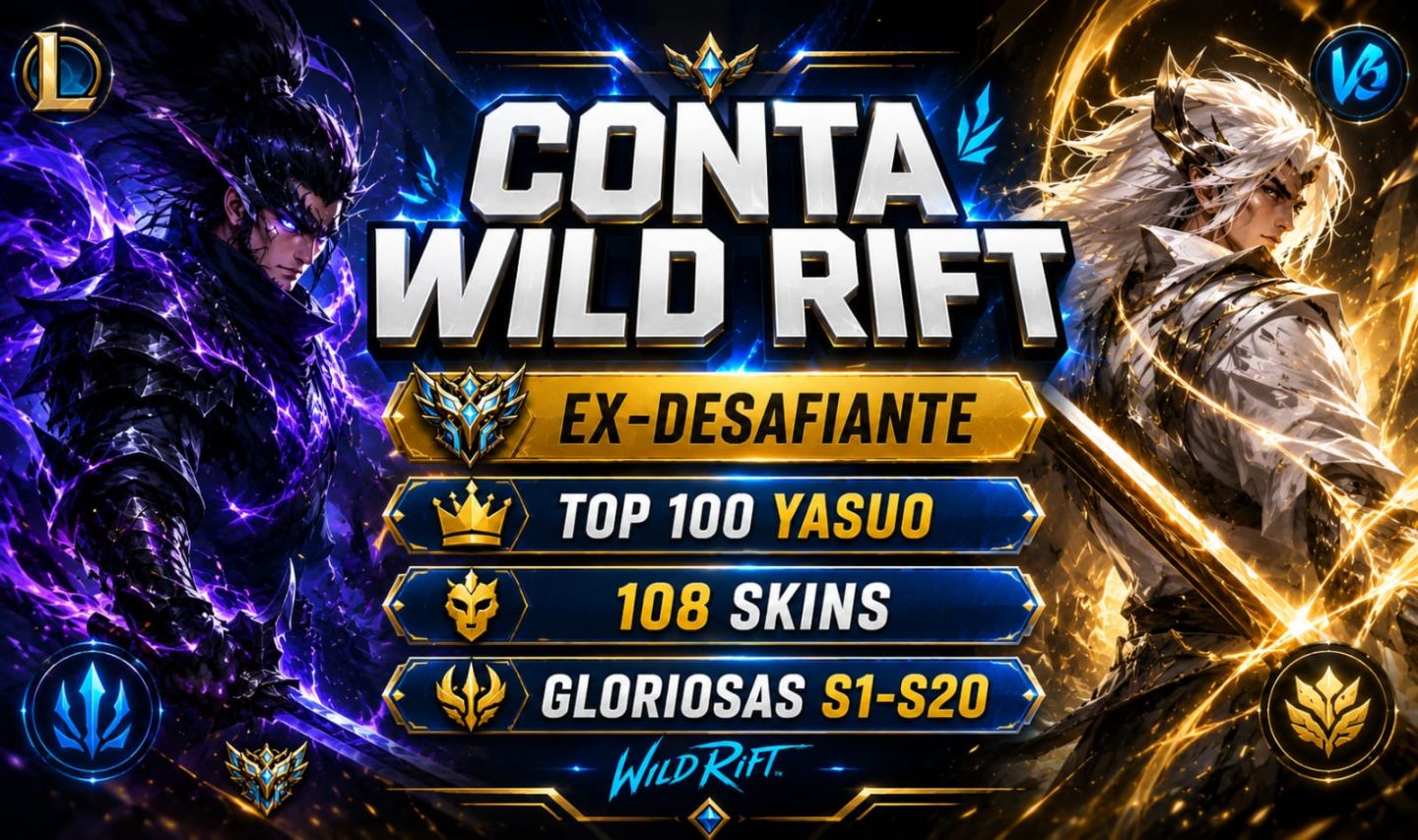 WILD RIFT ELO | EX-DESAFIANTE | TOP 100 YASUO | 108 SKINS | GLORIOSAS S1-S4