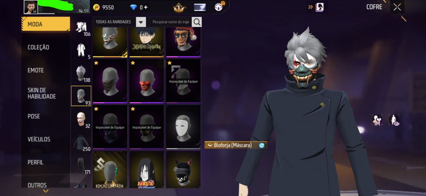 Conta free fire com skins e armas para apostado