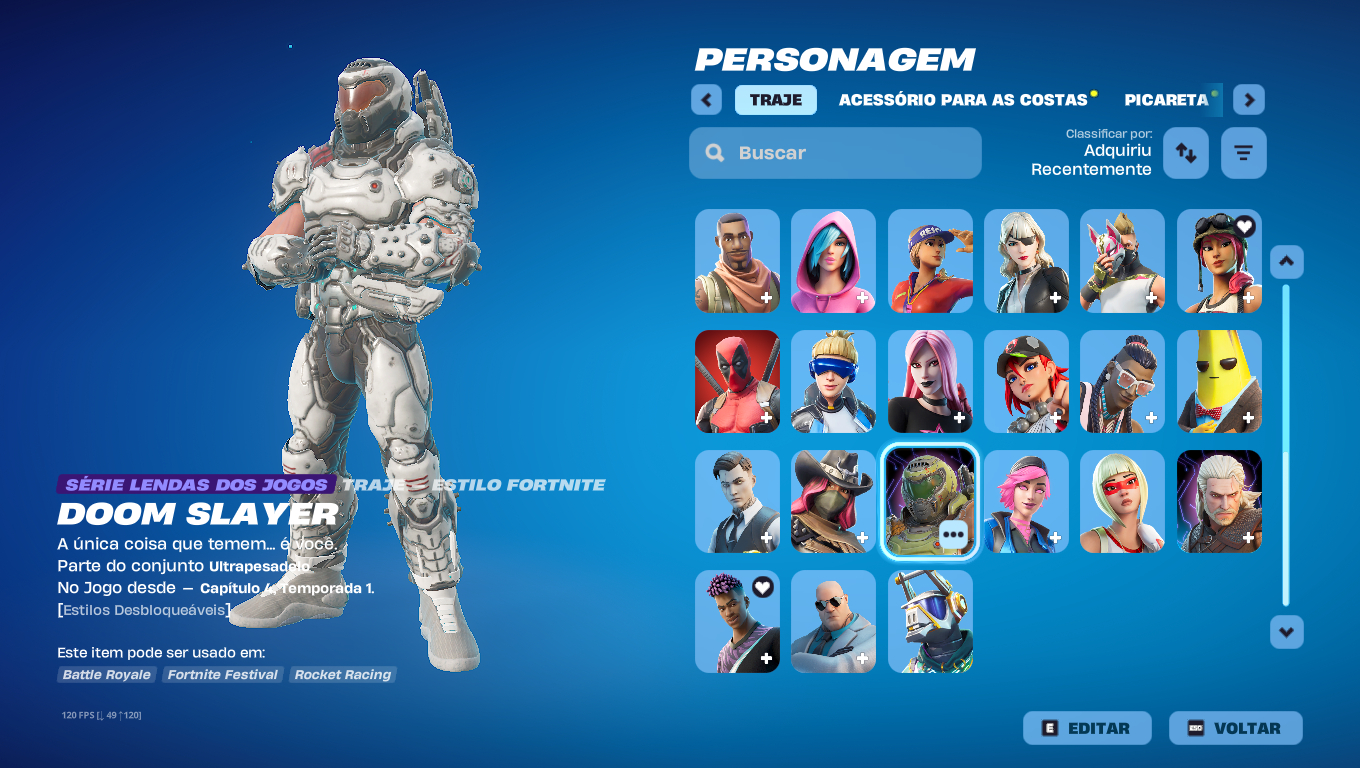 Conta fortnite skins de loja passa temporada 5negociavel preço