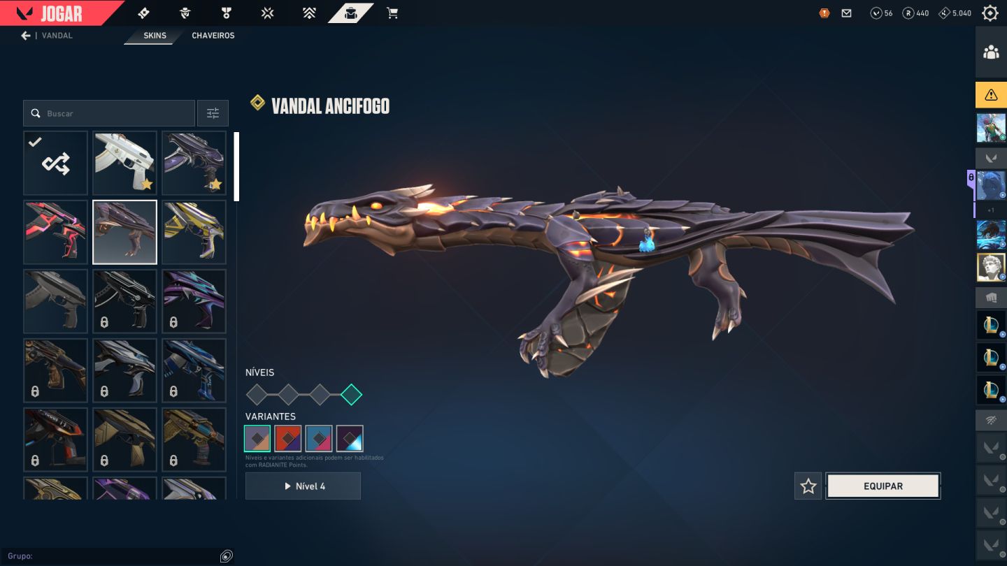 Conta valorant varias skins (LVL +200)