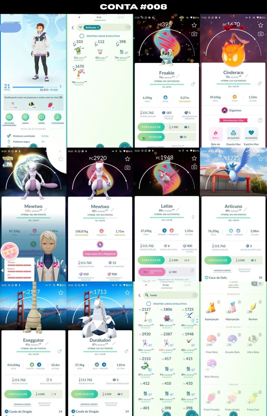 [PROMOÇÃO] CONTAS RARAS POKEMÓN GO LENDÁRIOS SHINYS, AVES DE GALAR, 100% E MAIS!