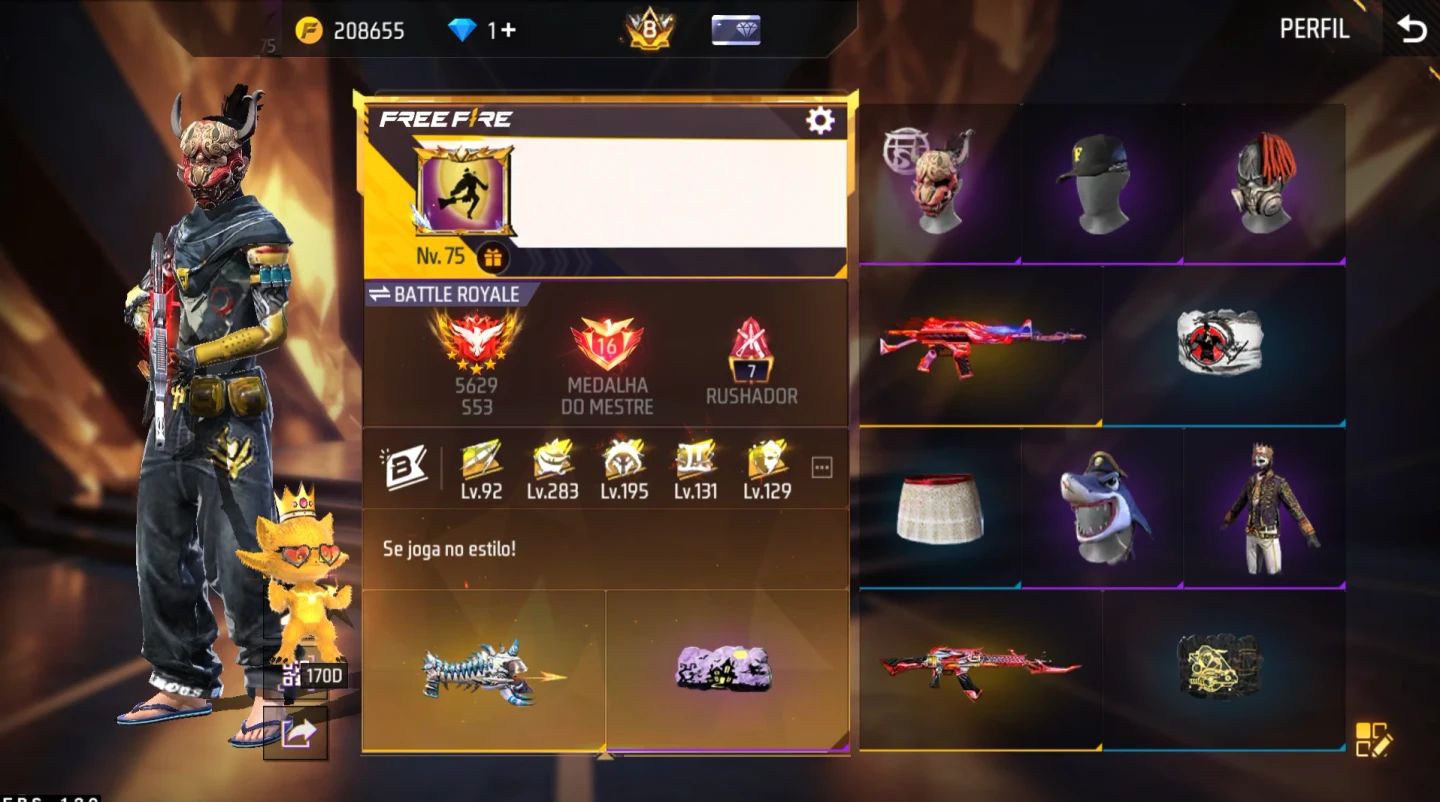 Conta Free Fire Semi-full Passes de Elite Todos os Primeiros 27!