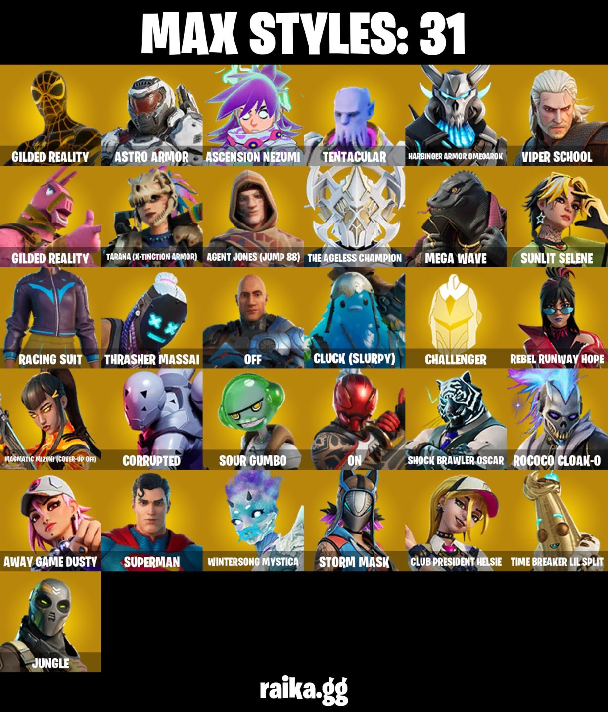 125 Skins - Lara croft, Clark kent, Tony stark, Blaze (E-mail alterável)