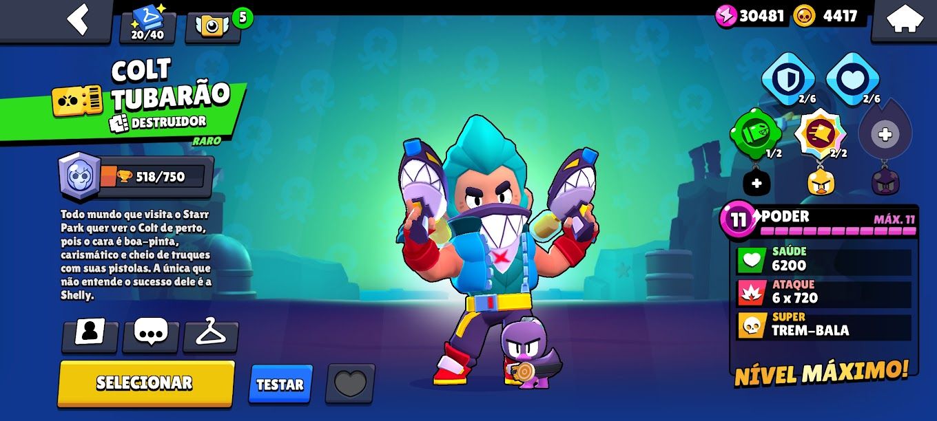 Conta de Brawl Stars 21k de trofeus e skins raras.