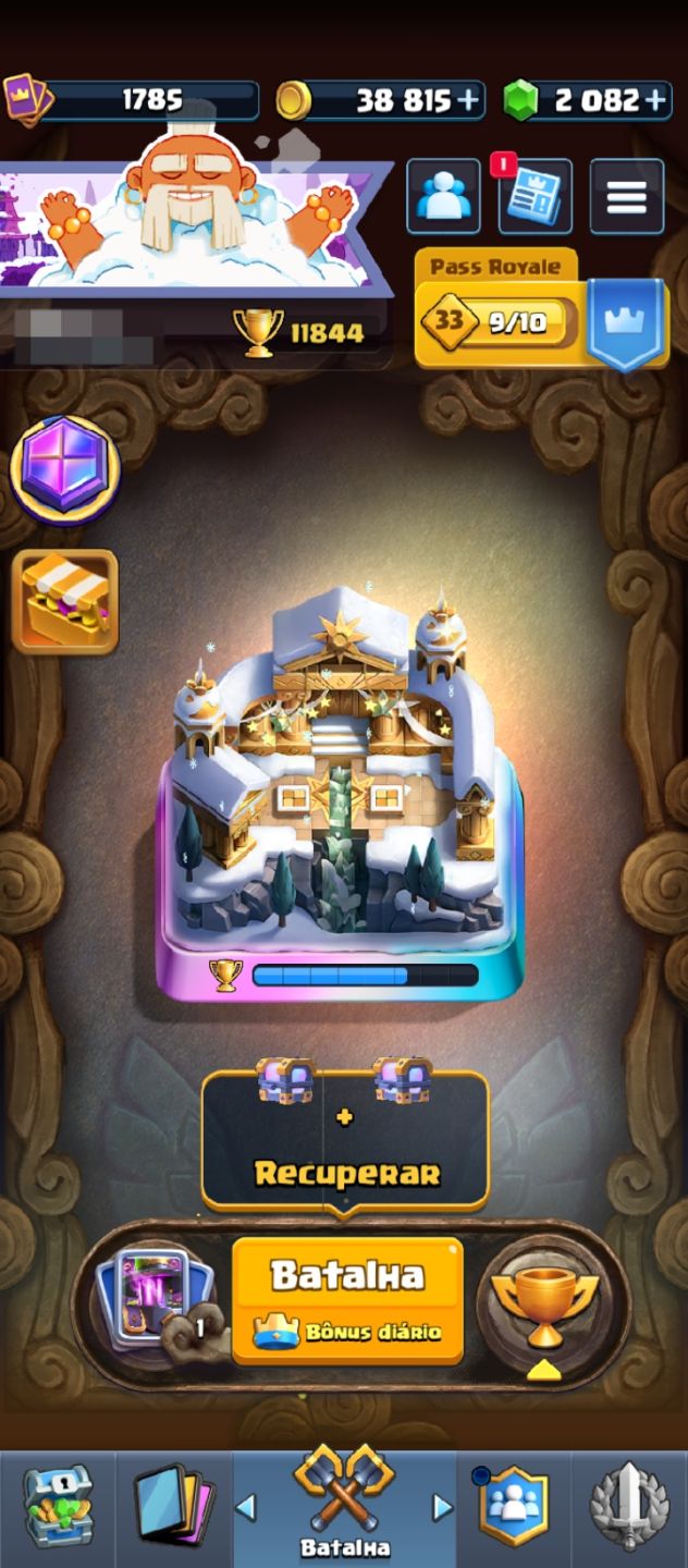 Conta premium com muitas skins e emotes - Clash Royale