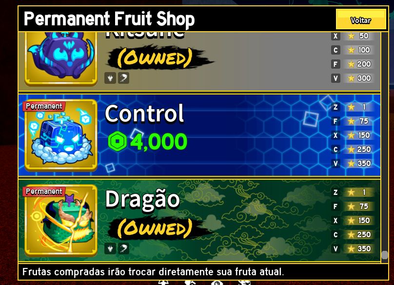 Conta Blox Fruits com Dragon Permanente + 6 Frutas Permanentes e Todas as Gamepa