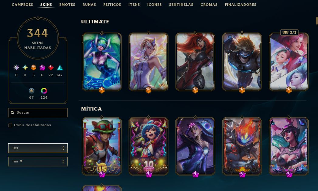 CONTA LOL | 344 SKINS | SEASON 2013
