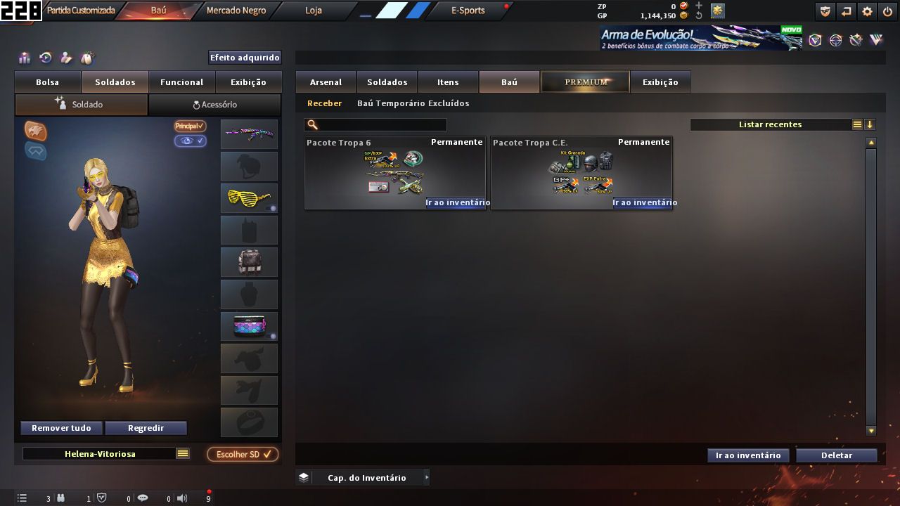 CONTA CROSSFIRE MAJOR 03 VIPS +01 CHAR HELENA VITORIOSA - COD SKYBR03