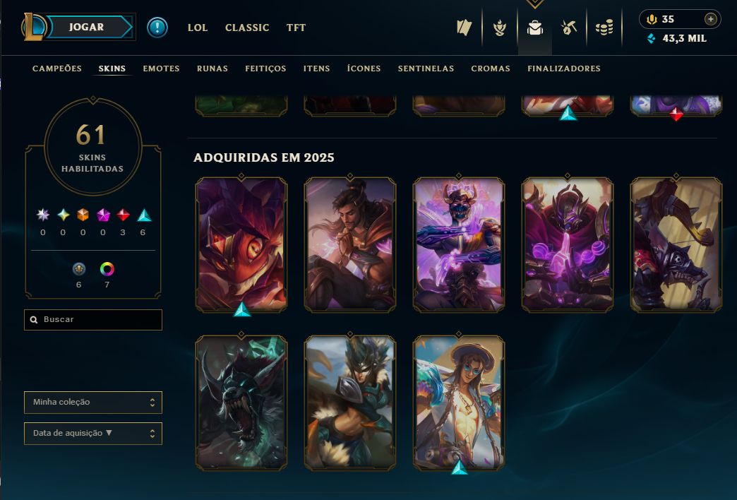 CONTA LOL BR LVL 109 87 CHAMPS 76 SKINS FULL ACESSO IRELIA
