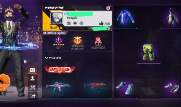 CONTA FREE FIRE | UMP RUBY| JAQUETA GALAXY|PASSES ELITE ANTIGO| 500 PEITORAIS