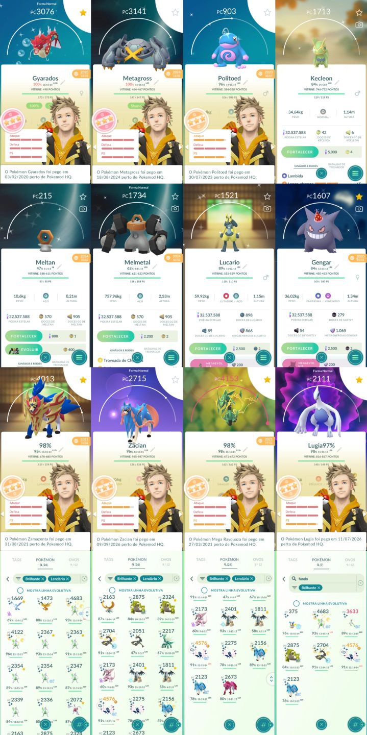 CONTA LV70 DE 2019 32M DE DUST SHUNDOS RAROS LENDARIOS SHINYS FUNDO - POKEMON GO