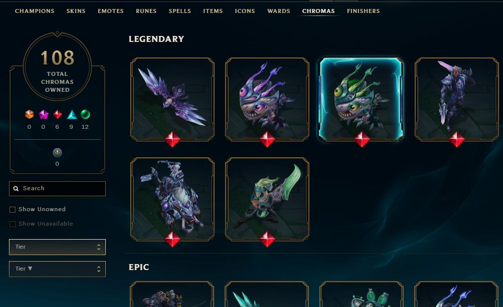 848 SKINS, 108 CHROMAS - CONTA DE LEAGUE OF LEGENDS