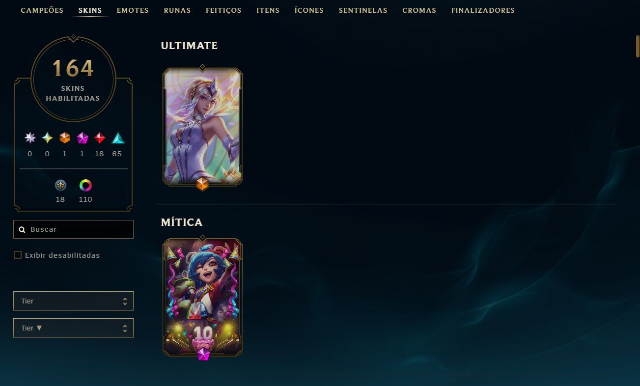 CONTA DIAMANTE LOL MONO DRAVEN - 13 SKINS DRAVEN - 184 SKINS 66% WR 2KK MAESTRIA