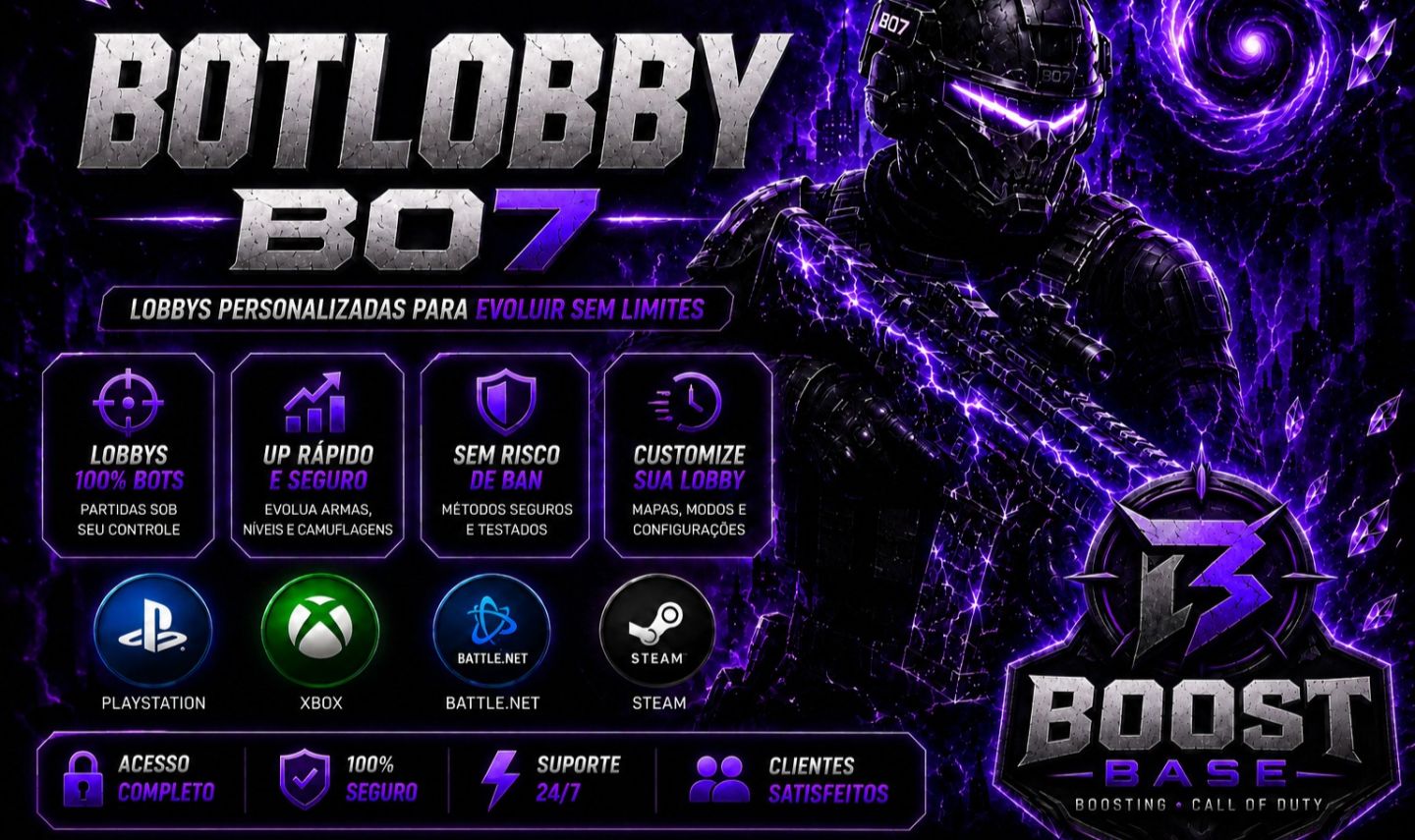 BOTLOBBY BO7 | XP CAMUFLAGENS | HEADSHOT | UP DE ARMAS | WARZONE