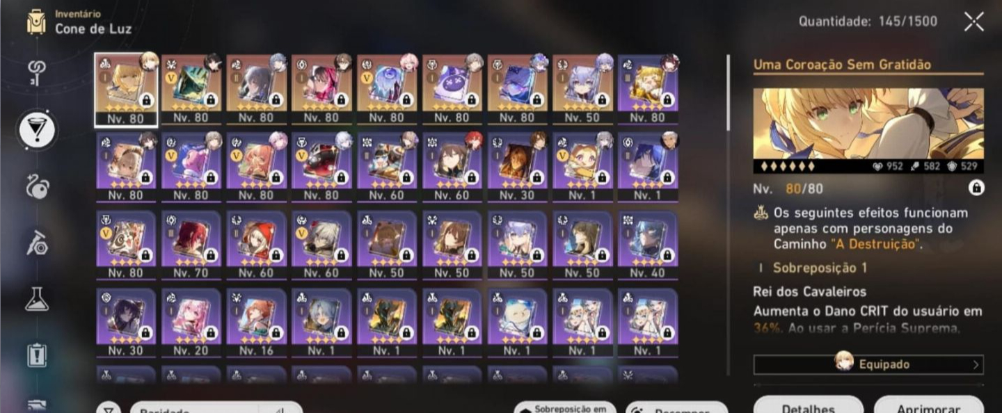 Conta Endgame com Loba Lvl.999s1 e da saber e2s1 com time premium entre outros