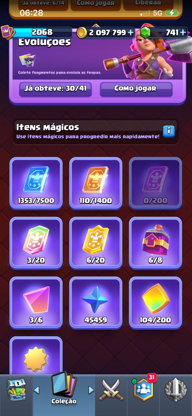 CONTA FULL +8 anos de jogo 30 evoluções
